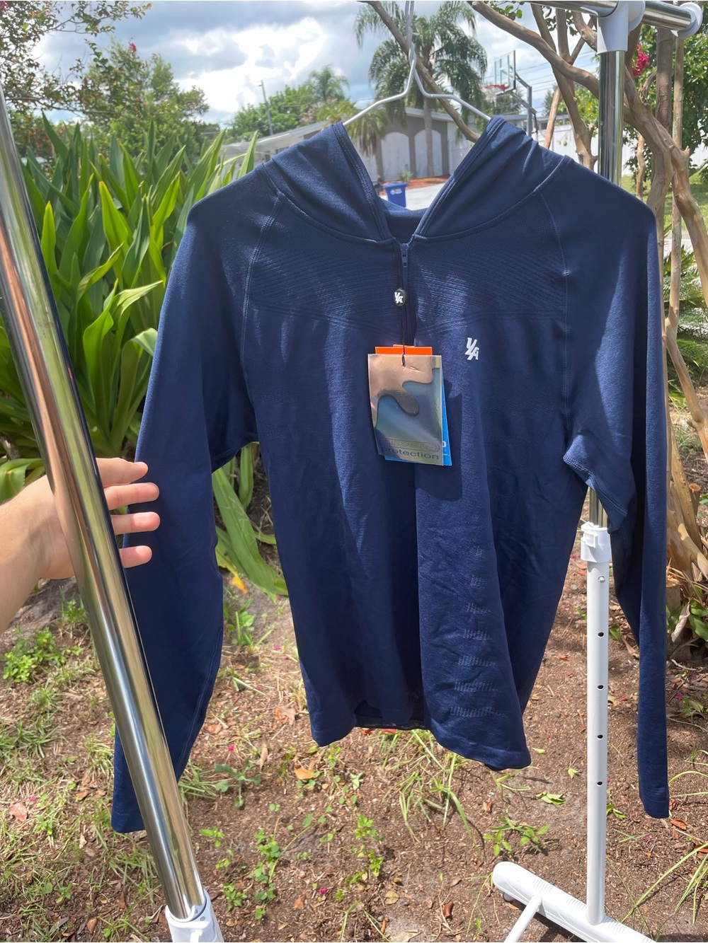 Youngla Supervillian Navy Hooded Long-Sleeve Top